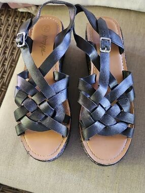 Nasty Gal Woven Strappy Women’s Sandal - Black 8